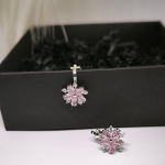 Klips-kõrvarõngad „Roosa lill“