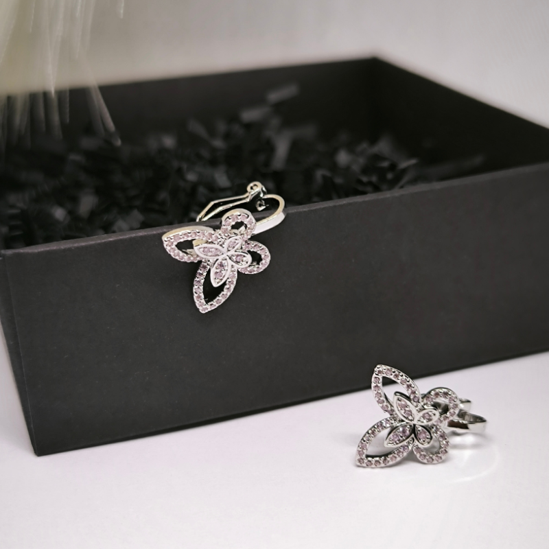 Kõrvarõngad-klipsid „Kristallliblikas“