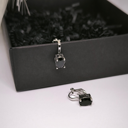 Kõrvarõngad-klipsid „Must elegants“