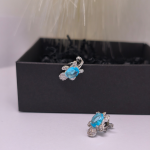 Klõpsuga kõrvarõngad „Sinine kilpkonn“