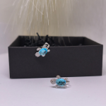 Klõpsuga kõrvarõngad „Sinine kilpkonn“