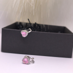 Klip-kõrvarõngad „Roosa süda“