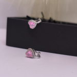 Klip-kõrvarõngad „Roosa süda“