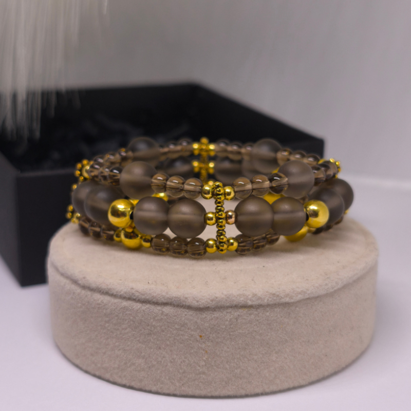 Käsitsi valmistatud käevõru „Suitsune sära“