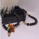 Käsitööna valminud kaelakee „Karu elegants“