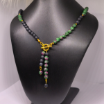 Käsitöö kaelakee "Lava ja rubiini maagia"