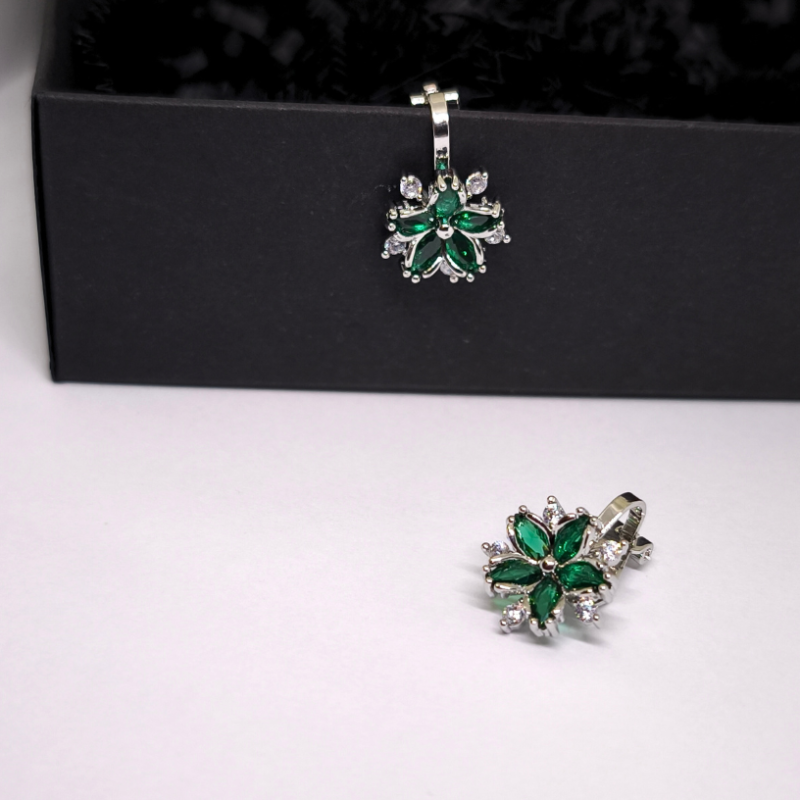 Kõrvarõngad – klambrid „Roheline elegants“